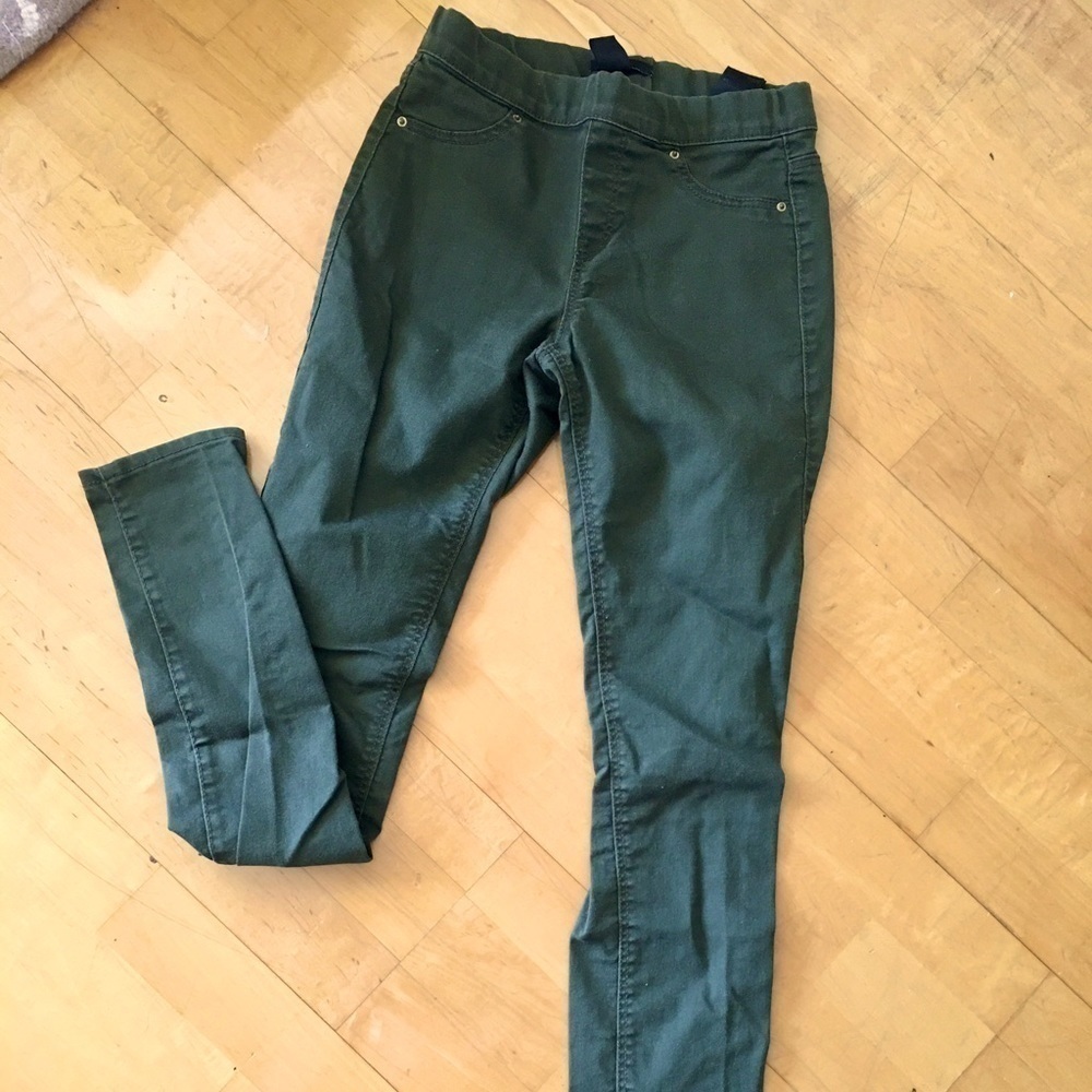 H&M Skinny Pant in Olive Green, Stretch, Size 4